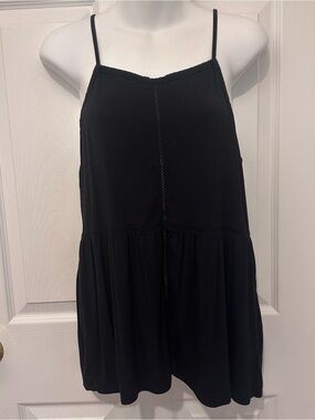 American Eagle Women's Medium Black Babydoll Tank Top Sleeveless Swing Cami